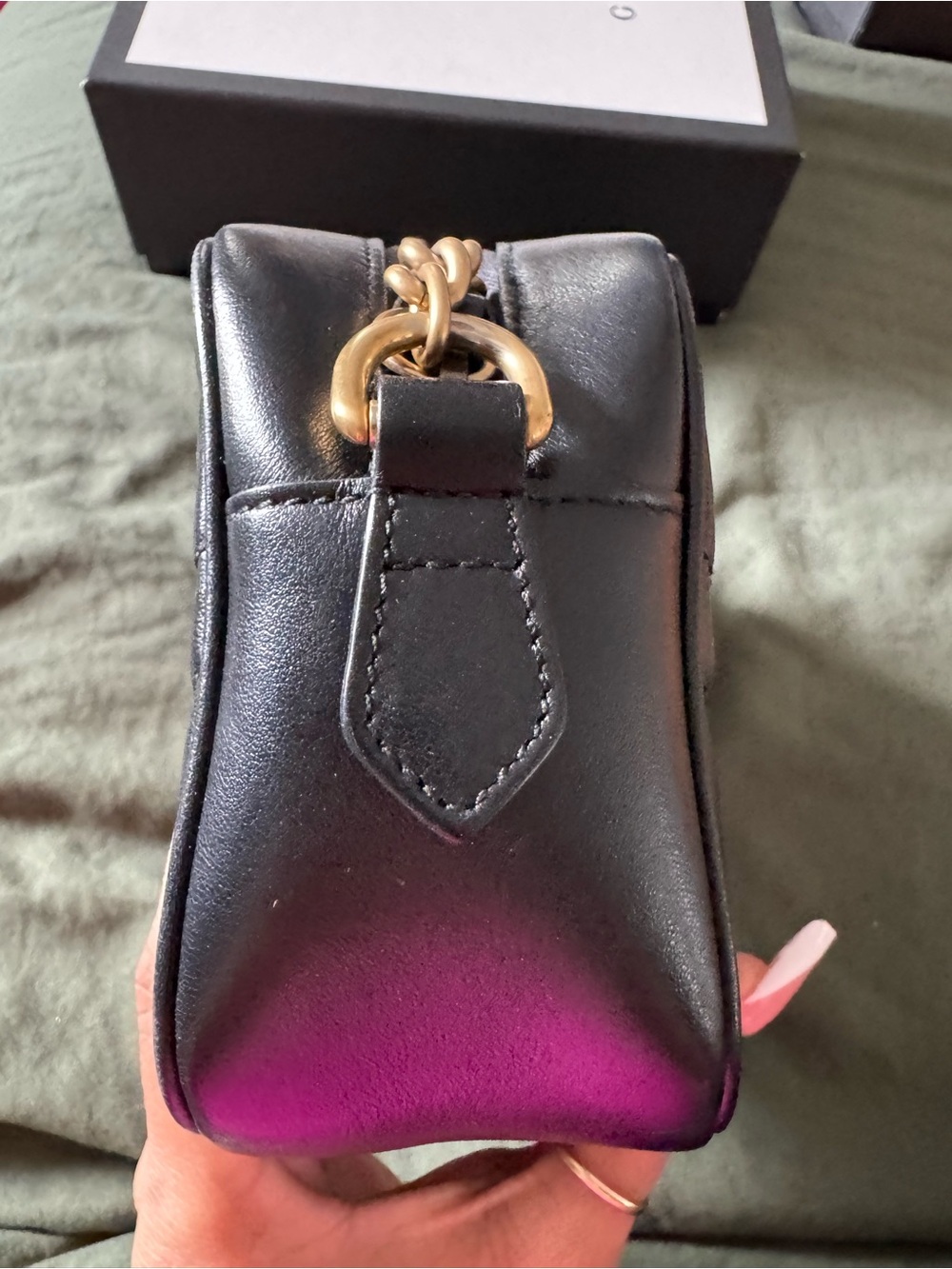 Gucci Black Quilted Leather Crossbody with Gold GG - Picture 4 of 11